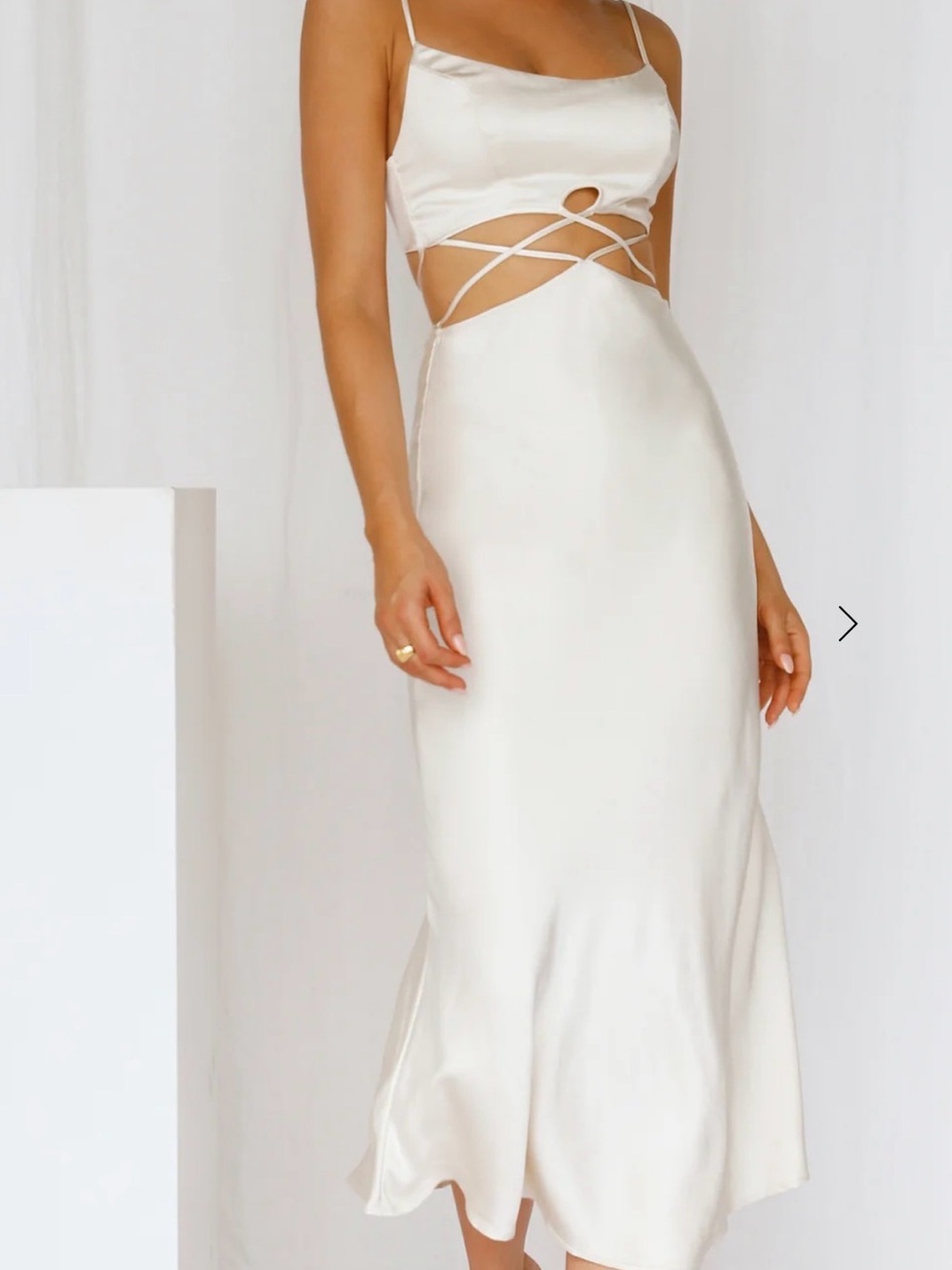 UNDERCOVER LOVER MIDI DRESS CHAMPAGNE NWT